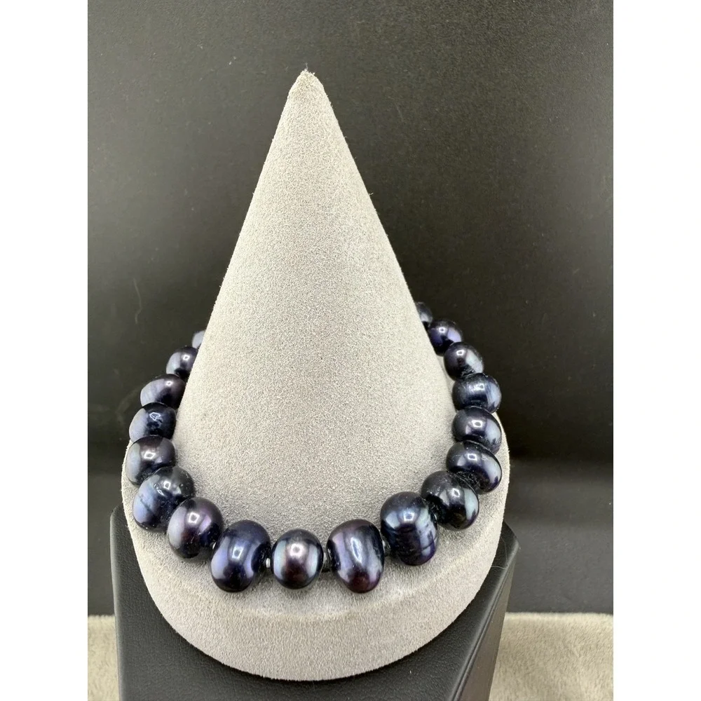 Vintage Bracelet Beaded Imitation Pearl Peacock Oil Slick 9
